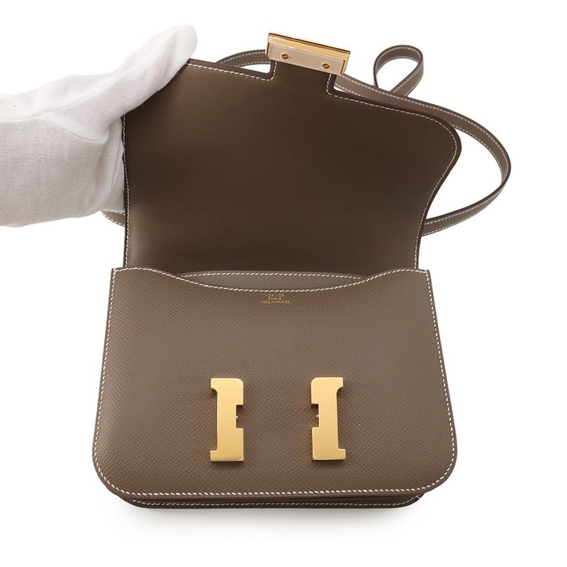 エルメス ショルダーバッグ ミニ コンスタンス3 ミロワール エトゥープ/ゴールド金具 エプソン G刻印 HERMES Constance