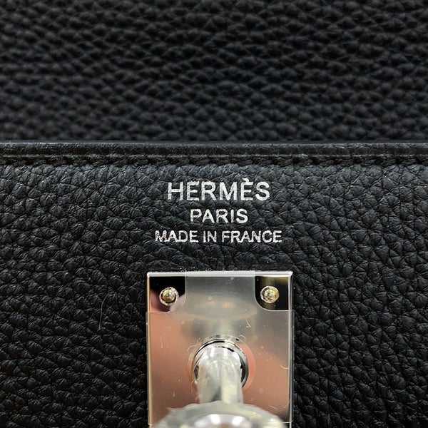エルメス ハンドバッグ ケリー25 内縫い ブラック/シルバー金具 トゴ G刻印 HERMES Kelly 2wayバッグ 黒