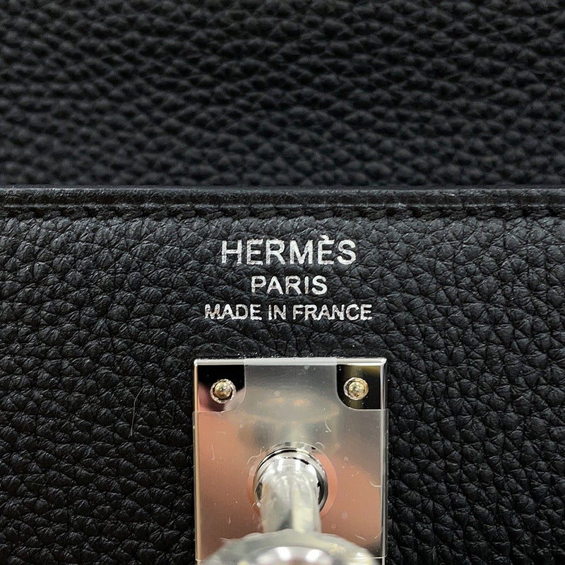 エルメス ハンドバッグ ケリー25 内縫い ブラック/シルバー金具 トゴ G刻印 HERMES Kelly 2wayバッグ 黒