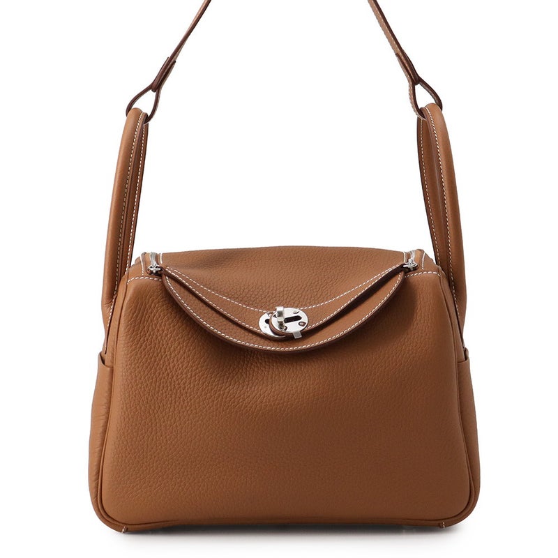 エルメス ハンドバッグ リンディ26  ゴールド/シルバー金具 トリヨンクレマンス G刻印 HERMES 2way ショルダーバッグ