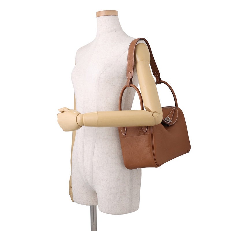 エルメス ハンドバッグ リンディ26  ゴールド/シルバー金具 トリヨンクレマンス G刻印 HERMES 2way ショルダーバッグ