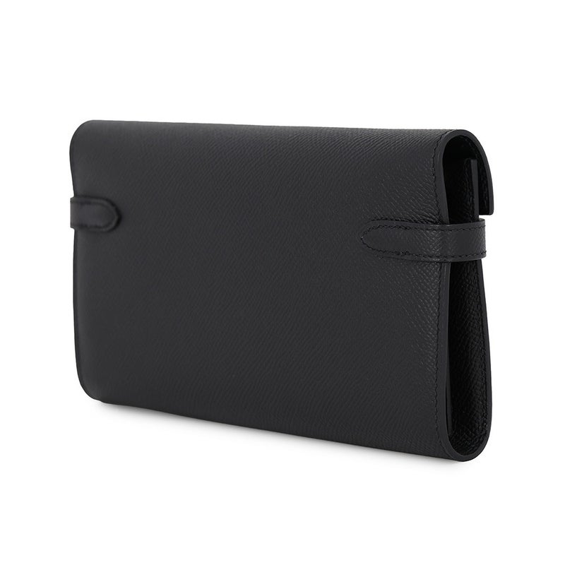 エルメス 長財布 ケリーウォレット ロング ブラック/ゴールド金具 エプソン Y刻印 財布 黒
