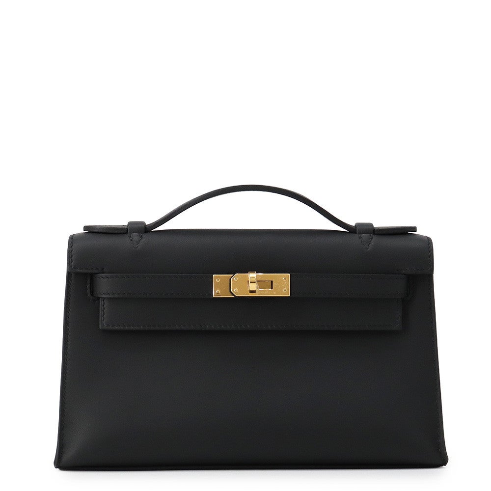 Kelly ハンドバッグ ブラックポシェットケリー　ミニ エルメス ハンドバッグ ポシェットケリー ブラック/ゴールド金具