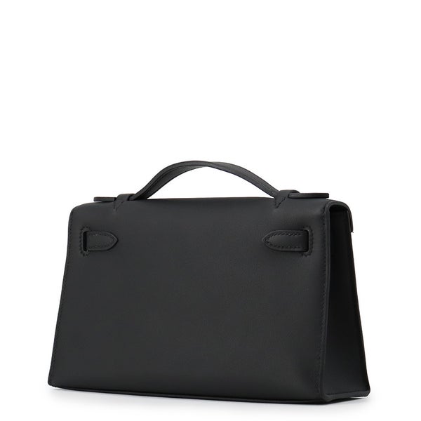 エルメス ハンドバッグ ポシェットケリー ブラック/ゴールド金具 スイフト G刻印 HERMES バッグ 黒
