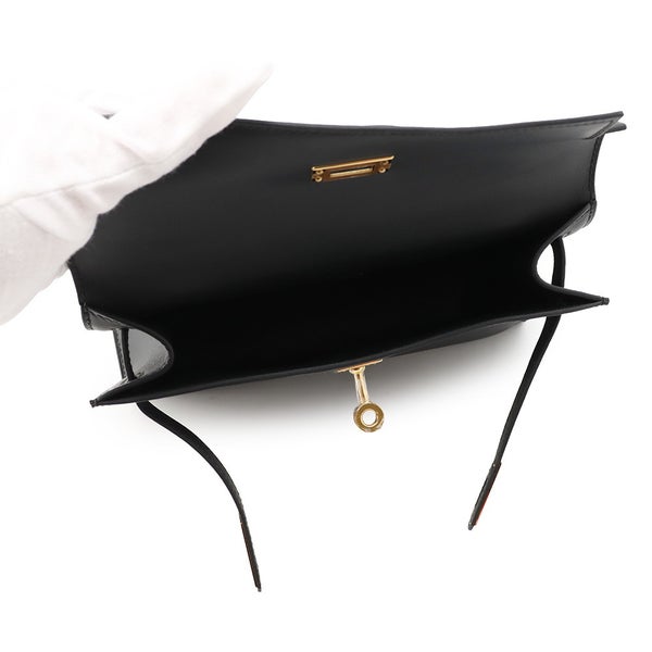 エルメス ハンドバッグ ポシェットケリー ブラック/ゴールド金具 スイフト G刻印 HERMES バッグ 黒