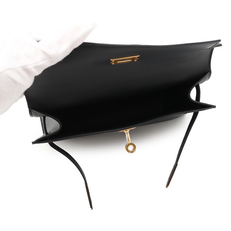 エルメス ハンドバッグ ポシェットケリー ブラック/ゴールド金具 スイフト G刻印 HERMES バッグ 黒