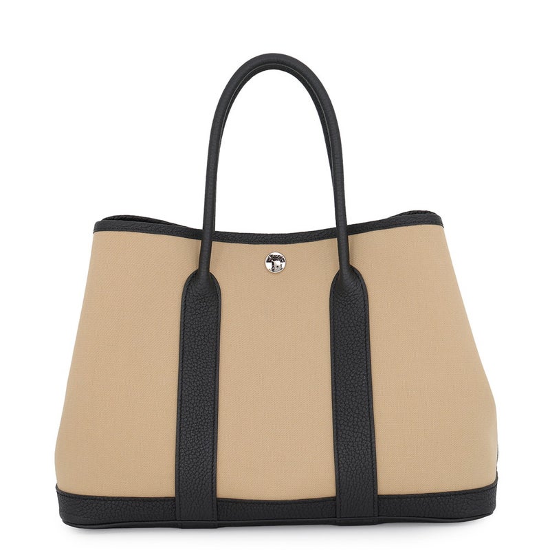 エルメス トートバッグ ガーデンパーティTPM トレンチ/ブラック/シルバー金具 トワルオフィシエ/ネゴンダ K刻印 Garden Party 黒