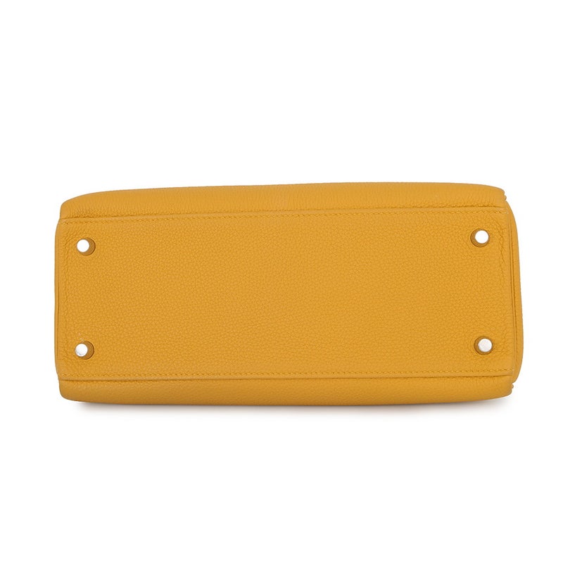 エルメス ハンドバッグ ケリー28 内縫い ジョーヌアンブル/シルバー金具 トゴ C刻印 HERMES Kelly 2wayバッグ