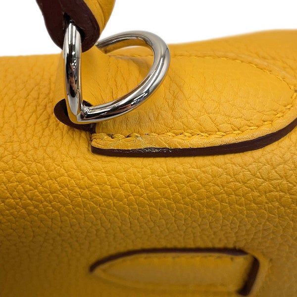 エルメス ハンドバッグ ケリー28 内縫い ジョーヌアンブル/シルバー金具 トゴ C刻印 HERMES Kelly 2wayバッグ