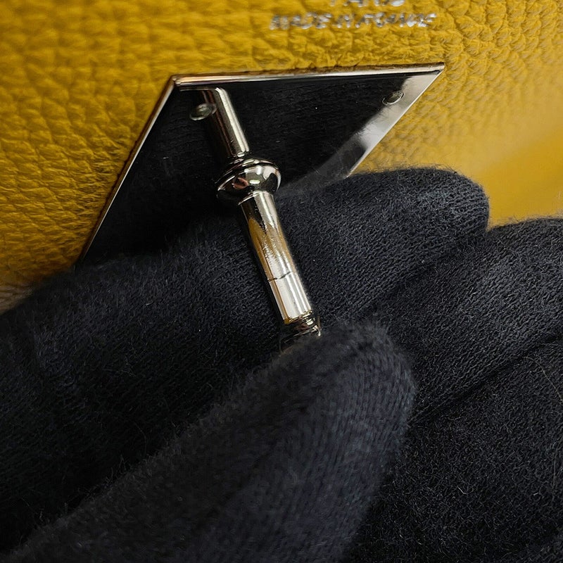 エルメス ハンドバッグ ケリー28 内縫い ジョーヌアンブル/シルバー金具 トゴ C刻印 HERMES Kelly 2wayバッグ