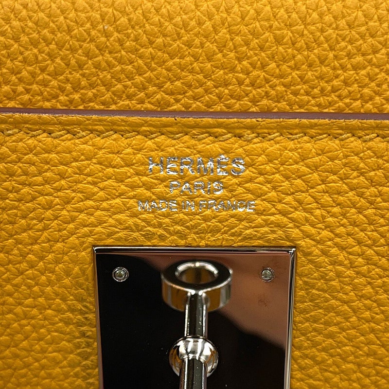 エルメス ハンドバッグ ケリー28 内縫い ジョーヌアンブル/シルバー金具 トゴ C刻印 HERMES Kelly 2wayバッグ