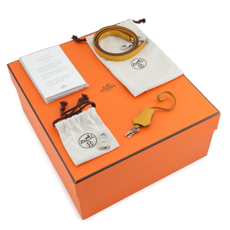 エルメス ハンドバッグ ケリー28 内縫い ジョーヌアンブル/シルバー金具 トゴ C刻印 HERMES Kelly 2wayバッグ