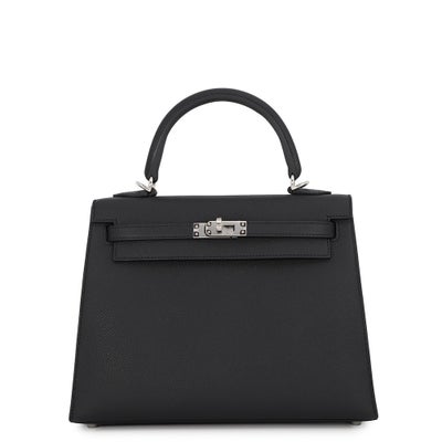 Hermès Kelly 25 Black Epsom Palladium