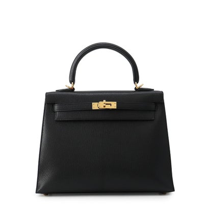 Hermès Kelly 25 Black Chevre Mysore Gold