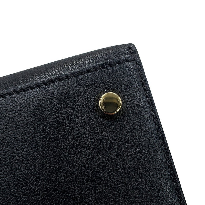 エルメス ハンドバッグ ケリー25 外縫い ブラック/ゴールド金具 シェブルミゾル W刻印 HERMES Kelly 2wayバッグ 黒
