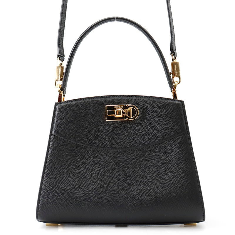 サルヴァトーレ・フェラガモ ハンドバッグ ニュー スタジオ ボックスS 21A210 Ferragamo 2way 黒