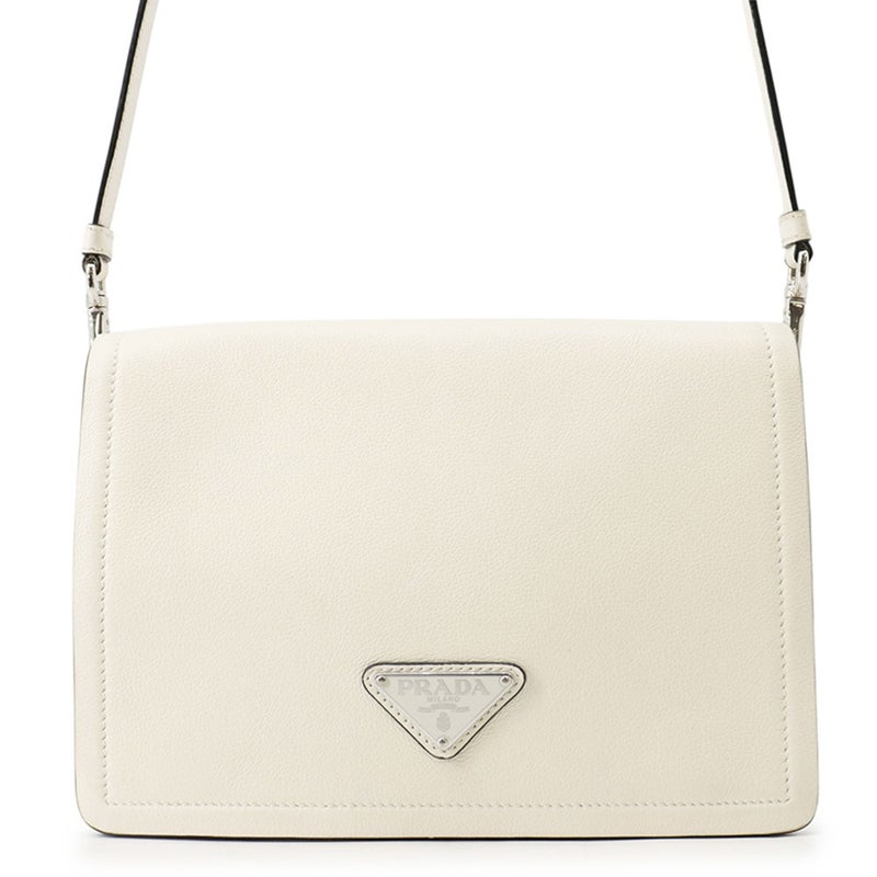 プラダ ショルダーバッグ グレースカーフ トライアングルロゴ 1BD296 PRADA バッグ 白