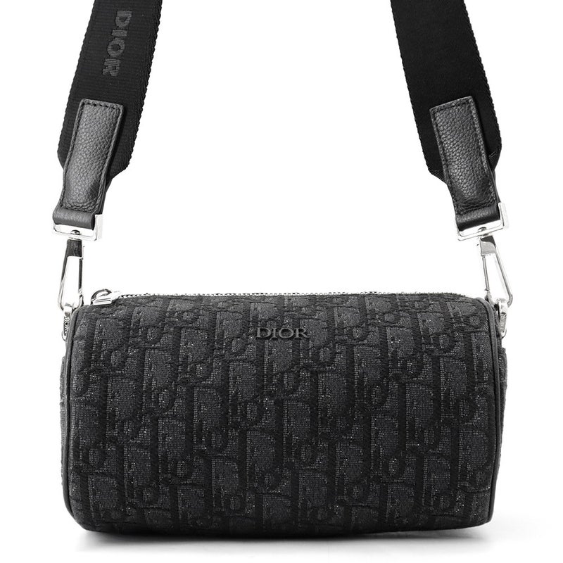 クリスチャン・ディオール ショルダーバッグ オブリーク ジャカード ローラー 1ROPO061YKY Christian Dior 黒
