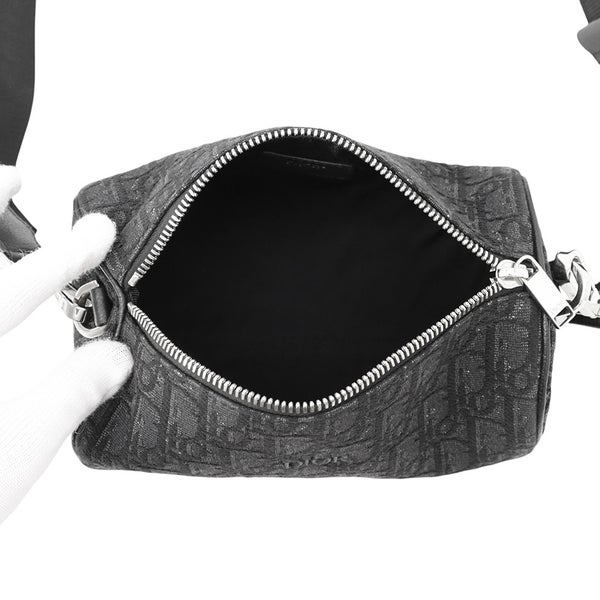 クリスチャン・ディオール ショルダーバッグ オブリーク ジャカード ローラー 1ROPO061YKY Christian Dior 黒