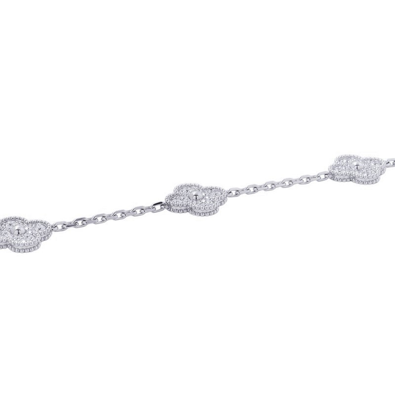 ヴァンクリ ネックレス ヴィンテージ アルハンブラ 10モチーフ ダイヤモンド 120P 計4.83ct K18WGホワイトゴールド VCARA42400