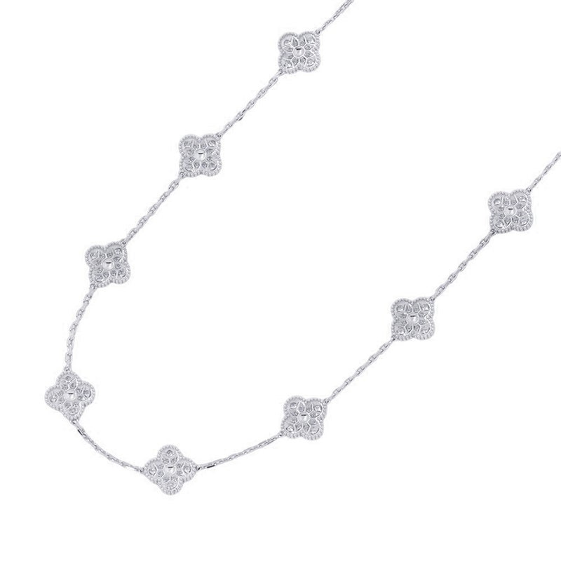 ヴァンクリ ネックレス ヴィンテージ アルハンブラ 10モチーフ ダイヤモンド 120P 計4.83ct K18WGホワイトゴールド VCARA42400