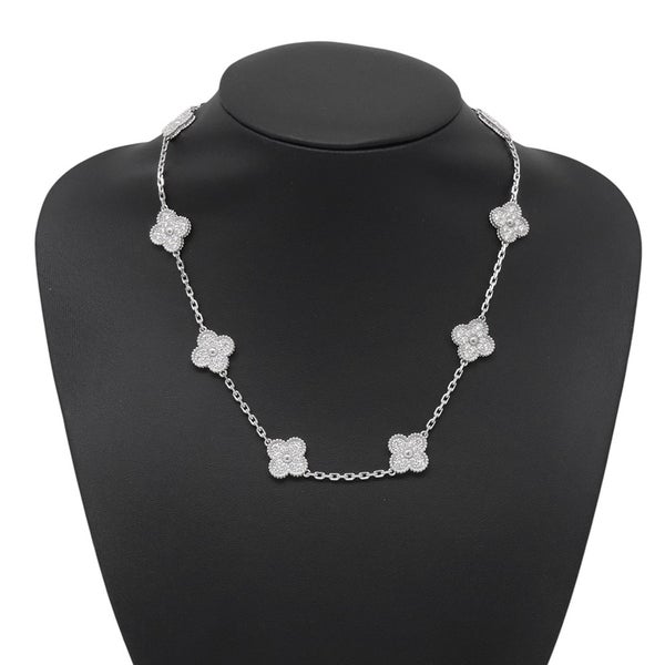 ヴァンクリ ネックレス ヴィンテージ アルハンブラ 10モチーフ ダイヤモンド 120P 計4.83ct K18WGホワイトゴールド VCARA42400