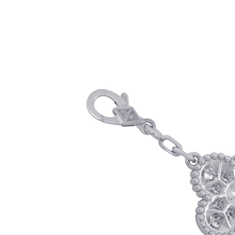 ヴァンクリ ネックレス ヴィンテージ アルハンブラ 10モチーフ ダイヤモンド 120P 計4.83ct K18WGホワイトゴールド VCARA42400