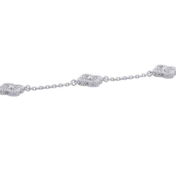 ヴァンクリ ブレスレット スウィート アルハンブラ 6モチーフ ダイヤモンド 72P 計0.48ct K18WGホワイトゴールド VCARO85700