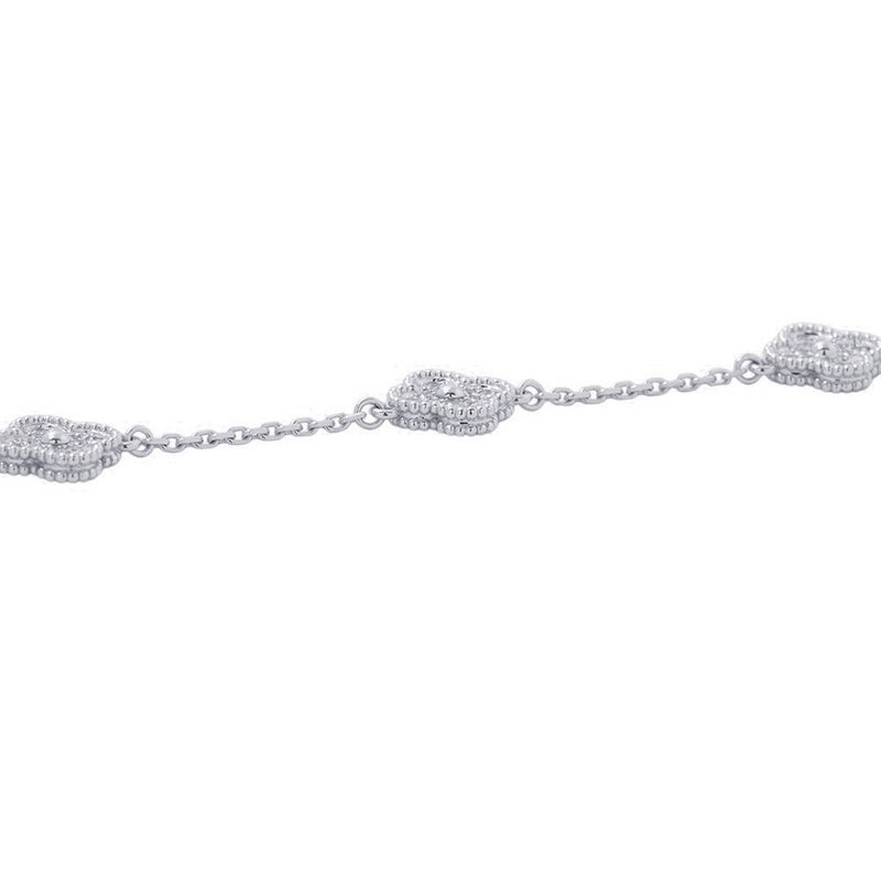 ヴァンクリ ブレスレット スウィート アルハンブラ 6モチーフ ダイヤモンド 72P 計0.48ct K18WGホワイトゴールド VCARO85700