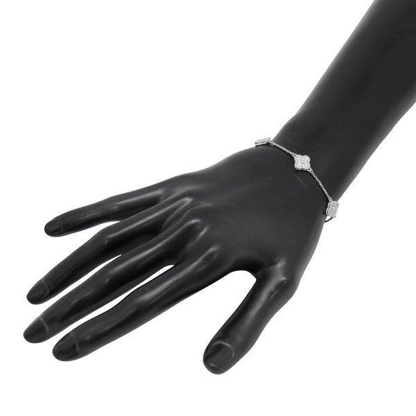 ヴァンクリ ブレスレット スウィート アルハンブラ 6モチーフ ダイヤモンド 72P 計0.48ct K18WGホワイトゴールド VCARO85700