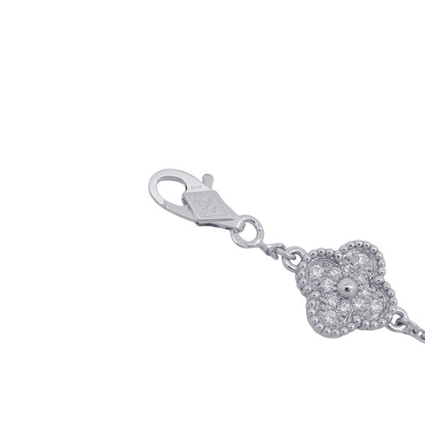 ヴァンクリ ブレスレット スウィート アルハンブラ 6モチーフ ダイヤモンド 72P 計0.48ct K18WGホワイトゴールド VCARO85700
