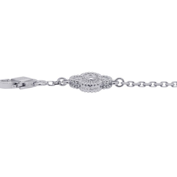 ヴァンクリ ブレスレット スウィート アルハンブラ 6モチーフ ダイヤモンド 72P 計0.48ct K18WGホワイトゴールド VCARO85700