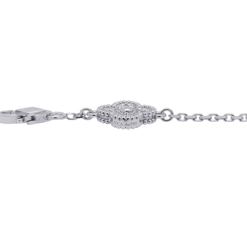 ヴァンクリ ブレスレット スウィート アルハンブラ 6モチーフ ダイヤモンド 72P 計0.48ct K18WGホワイトゴールド VCARO85700