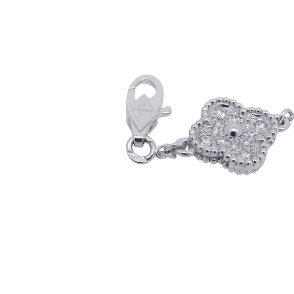 ヴァンクリ ブレスレット スウィート アルハンブラ 6モチーフ ダイヤモンド 72P 計0.48ct K18WGホワイトゴールド VCARO85700