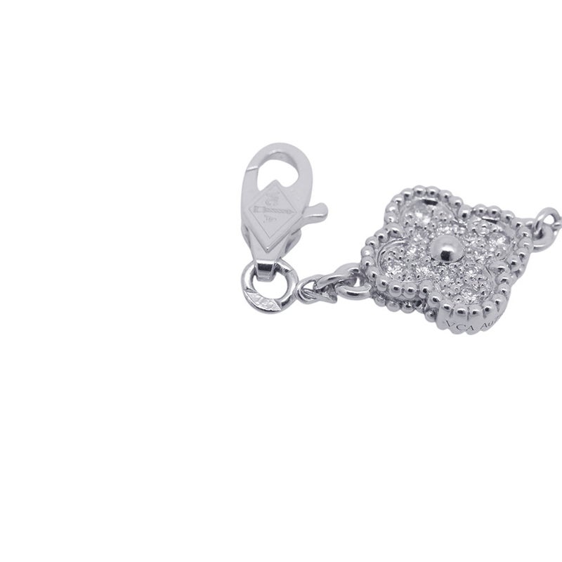 ヴァンクリ ブレスレット スウィート アルハンブラ 6モチーフ ダイヤモンド 72P 計0.48ct K18WGホワイトゴールド VCARO85700