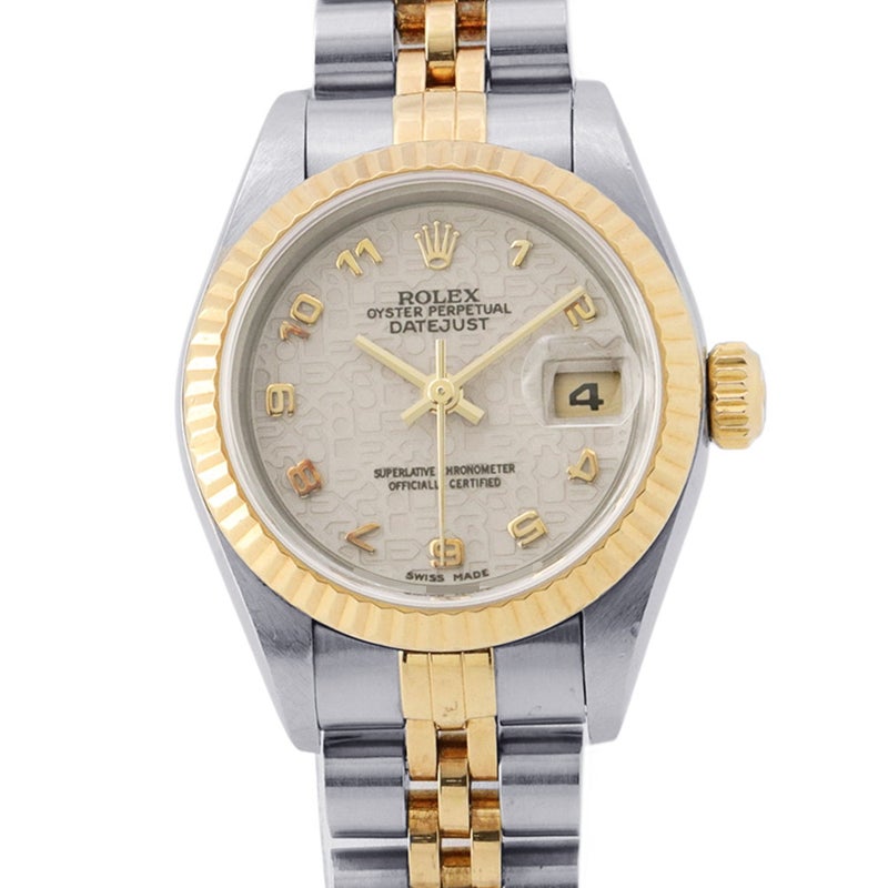 ロレックス デイトジャスト U番 69173 ROLEX 腕時計 K18YGイエローゴルド アイボリーコンピューター文字盤