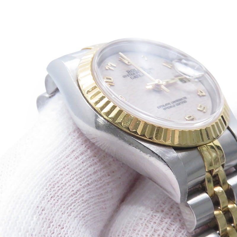 ロレックス デイトジャスト U番 69173 ROLEX 腕時計 K18YGイエローゴルド アイボリーコンピューター文字盤
