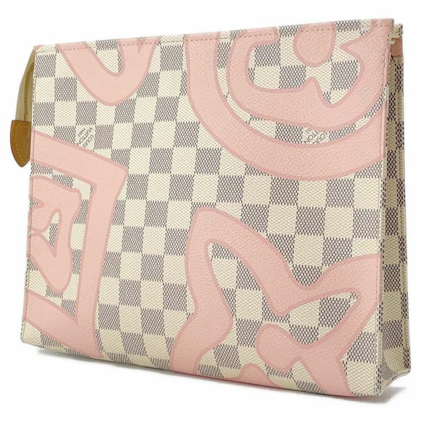 ルイヴィトン クラッチバッグ ダミエ・アズール ポッシュ・トワレ26 N41049 ピンク タヒチ・コレクション