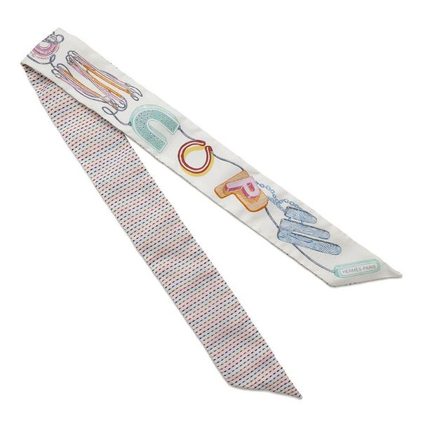 エルメス スカーフ ツイリー シュヴァロスコープ ネオン ポワンティエ 刺繍 シルク HERMES 2023春夏