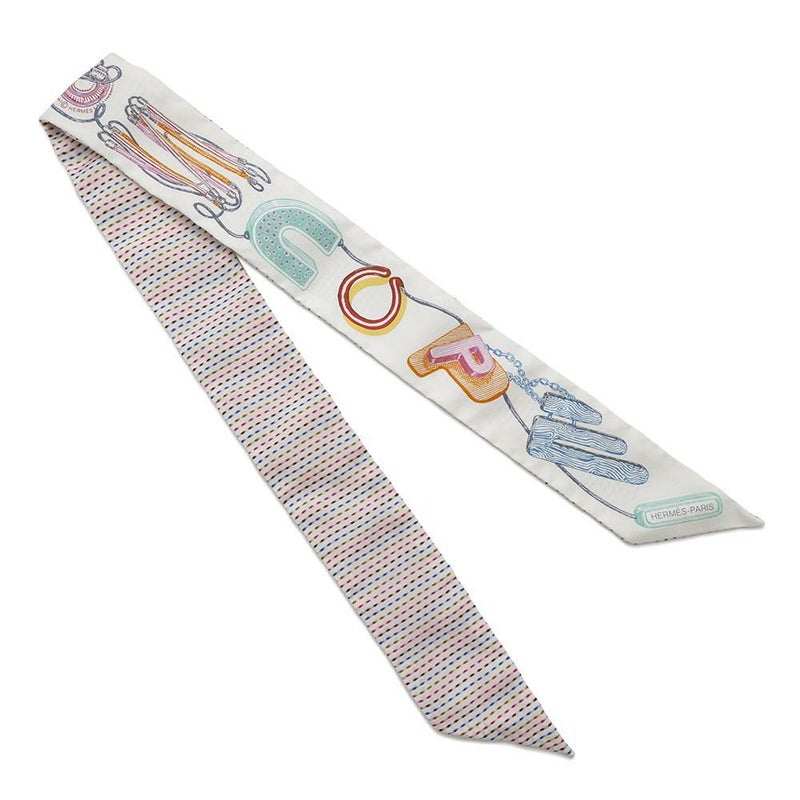 エルメス スカーフ ツイリー シュヴァロスコープ ネオン ポワンティエ 刺繍 シルク HERMES 2023春夏