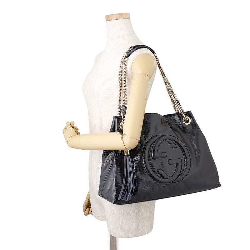 グッチ チェーントートバッグ ソーホー トートバッグ パテント 308982 GUCCI