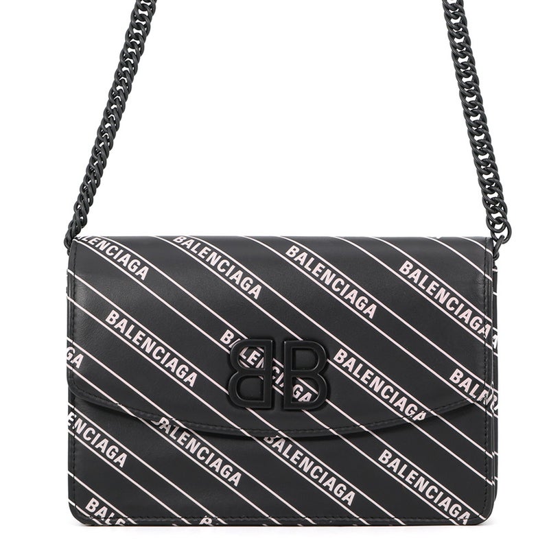 バレンシアガ チェーンショルダーバッグ ロゴ 561507 BALENCIAGA バッグ 斜め掛け チェーンウォレット 財布 黒