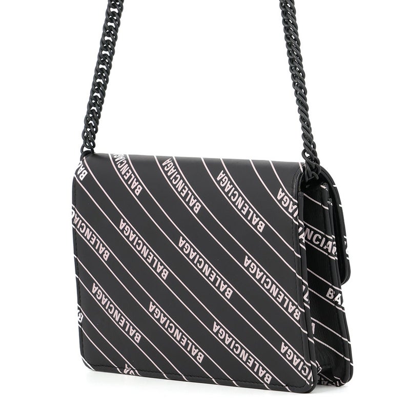 バレンシアガ チェーンショルダーバッグ ロゴ 561507 BALENCIAGA バッグ 斜め掛け チェーンウォレット 財布 黒