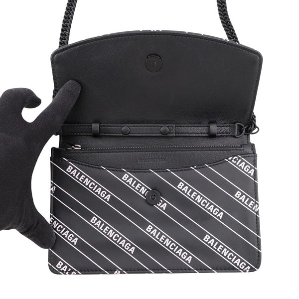 バレンシアガ チェーンショルダーバッグ ロゴ 561507 BALENCIAGA バッグ 斜め掛け チェーンウォレット 財布 黒