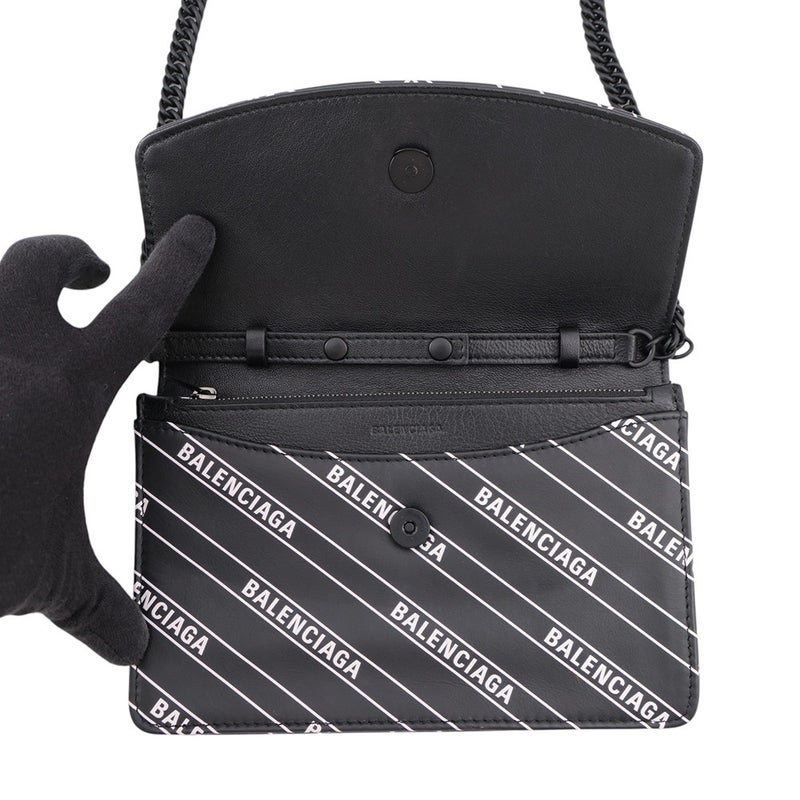 バレンシアガ チェーンショルダーバッグ ロゴ 561507 BALENCIAGA バッグ 斜め掛け チェーンウォレット 財布 黒