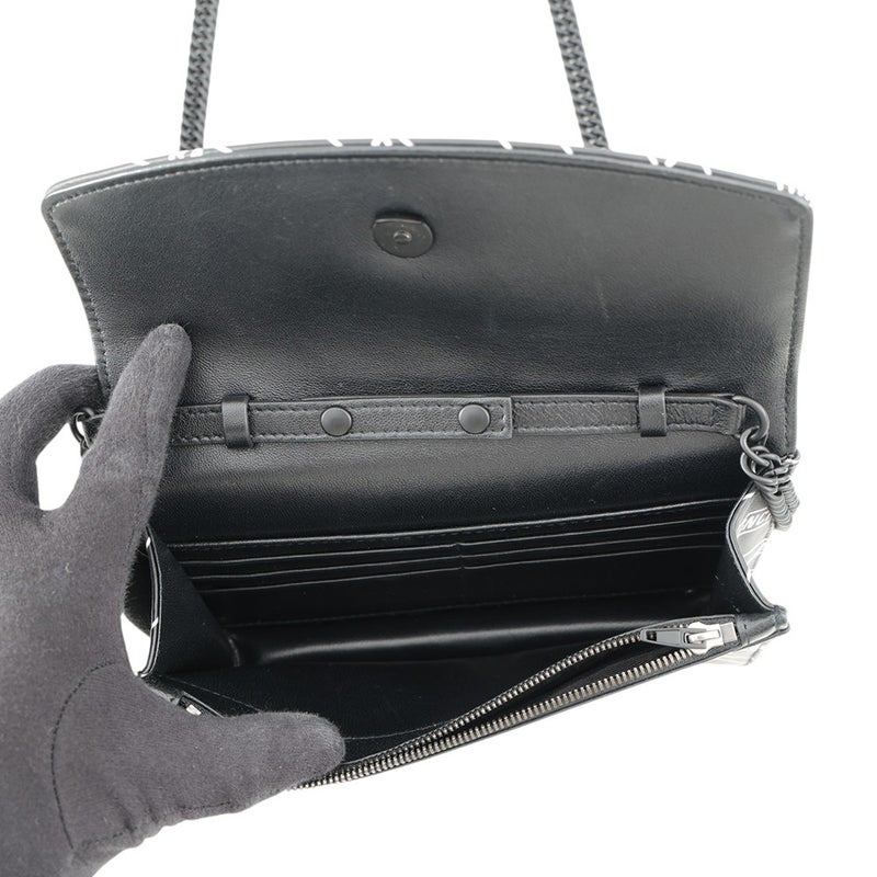 バレンシアガ チェーンショルダーバッグ ロゴ 561507 BALENCIAGA バッグ 斜め掛け チェーンウォレット 財布 黒