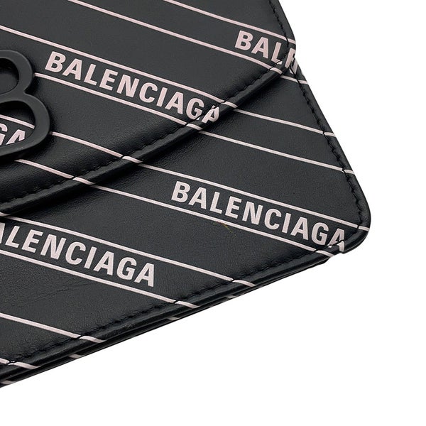 バレンシアガ チェーンショルダーバッグ ロゴ 561507 BALENCIAGA バッグ 斜め掛け チェーンウォレット 財布 黒