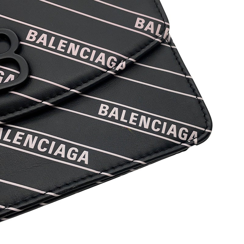 バレンシアガ チェーンショルダーバッグ ロゴ 561507 BALENCIAGA バッグ 斜め掛け チェーンウォレット 財布 黒