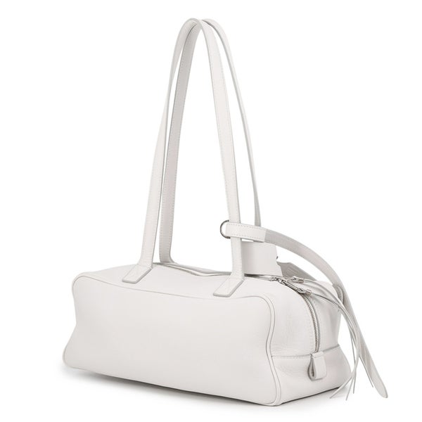 バレンシアガ ショルダーバッグ ボウリングバッグ スモール カーフレザー BALENCIAGA バッグ 白