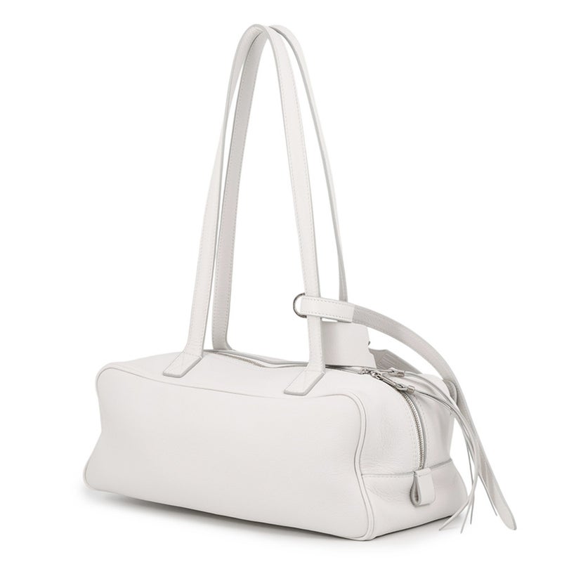 バレンシアガ ショルダーバッグ ボウリングバッグ スモール カーフレザー BALENCIAGA バッグ 白